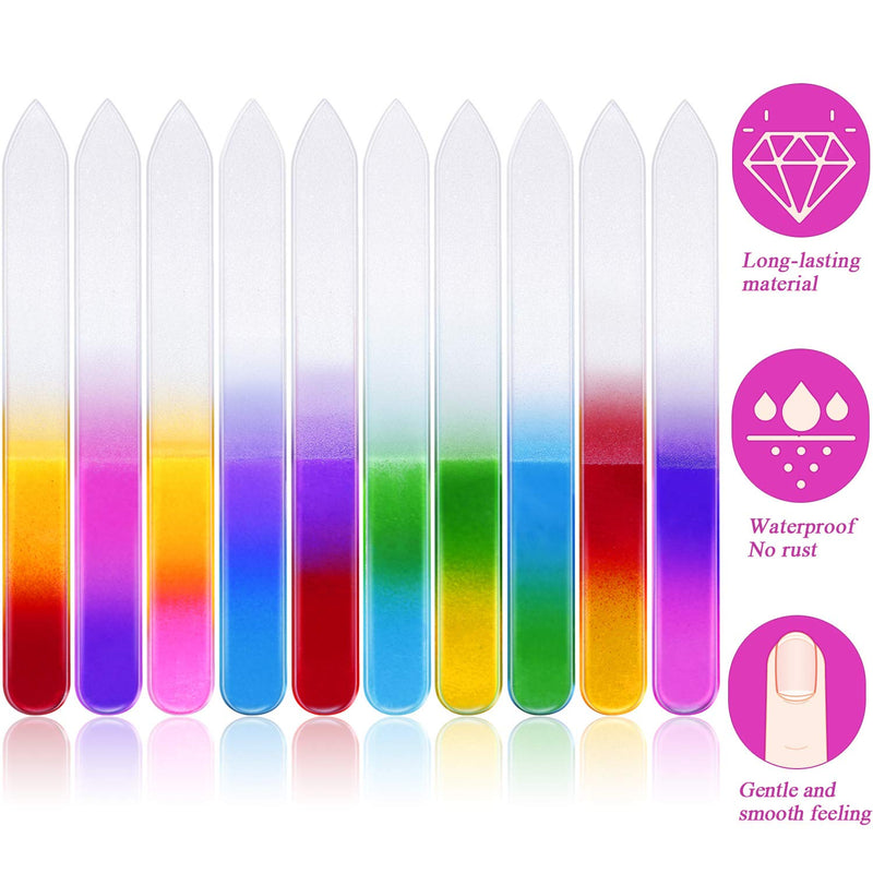 32 Pieces Glass Nail Files Fingernail File Nail Care Manicure Tools Set Rubber Nail Cuticle Pusher, Gradient Rainbow Color Buffer Manicure for Natural Nail Care Tools (3.54 x 0.39 x 0.12 Inch) 3.54 x 0.39 x 0.12 Inch - BeesActive Australia