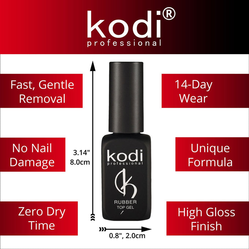 Professional Rubber Top Gel By Kodi | 12ml 0.42 oz | Soak Off, Polish Fingernails Coat Kit | For Long Lasting Nails Layer | Easy To Use, Non-Toxic & Scentless | Cure Under LED Or UV Lamp - BeesActive Australia