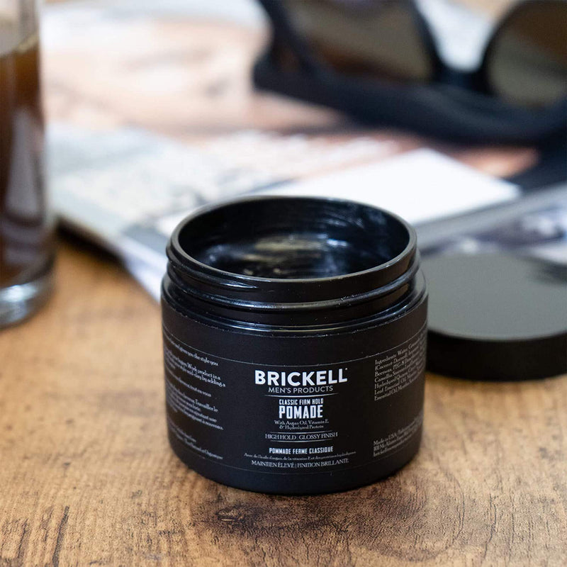 Brickell Men’s Firm Hold Pomade for Men, Natural & Organic With Strong Hold & High Shine Finish, 59 ml, Scented - BeesActive Australia