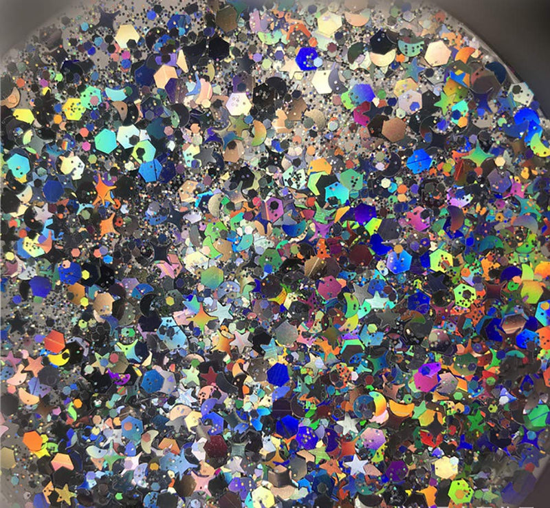 Craft Glitter Sequins Sparkle Glitter for Face, Arm, Hair, Nail, or Festival, Party Decoration - Silver, 10g Sliver - BeesActive Australia