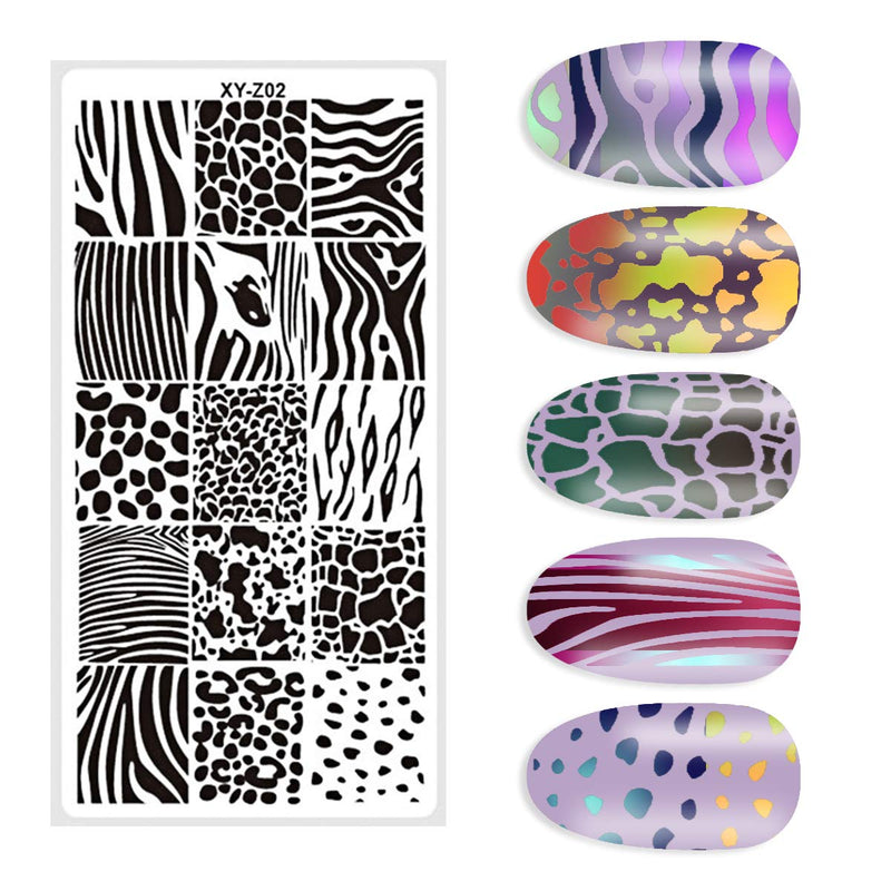 DANNEASY 6Pcs Nail Plate Stamping Set 1Nail Stamper 1Scraper 1Storage Bag Geometry Stripe Butterfly Design Nail Template Image Plate Manicure Stamp Kit Kit 1 - BeesActive Australia