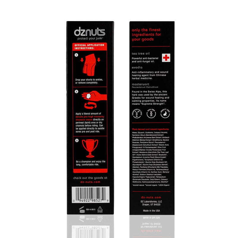 dznuts Pro Chamois Cream | Anti-Chaffing, Anti-Fungal & Anti-Bacterial | 4 fl oz. / 120 ml. 1 Pack - BeesActive Australia