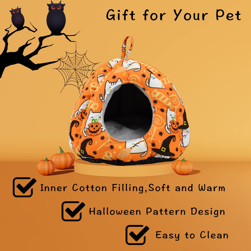 ShuRung Halloween Guinea Pig Hideout Bed Cave Hamster Hideout Bed House Winter Warm Cozy Fleece Washable for Dwarf Rabbit Bunny Ferret Hamster Chinchilla Hedgehog - BeesActive Australia