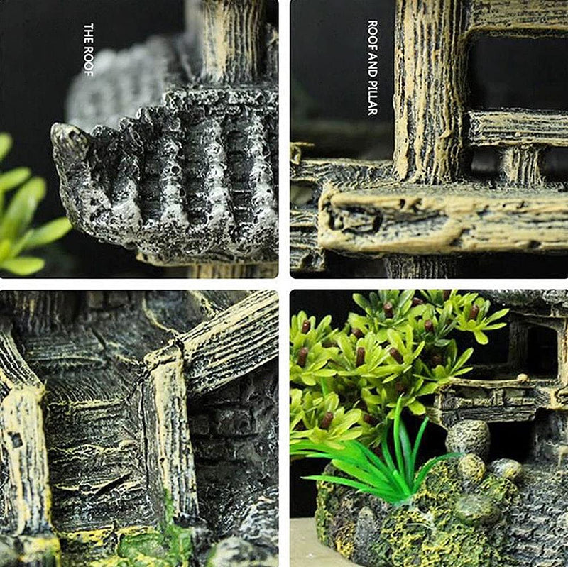 IBWell Classical Large Chinese Building Resin Aquarium Castle Decorations Fish Tank Ornaments #Building - BeesActive Australia