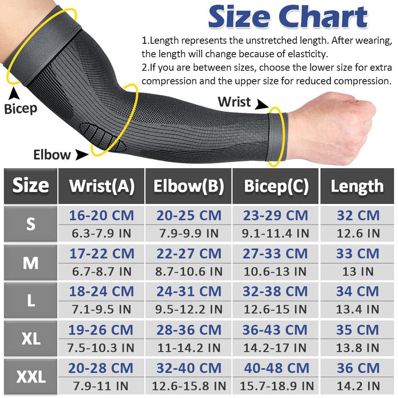 beister Compression Arm Sleeves Elbow Supports: Full Arm Supports Protection for Men & Women (Pair), Non-Slip Breathable Sports Arm & Elbow Braces for Arthritis, Lymphedema, Bursitis, Workout Black Medium - BeesActive Australia