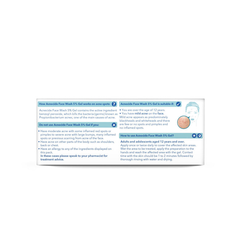 Acnecide Face Wash, 50g, for Acne Treatment & Spot Treatment with 5% Benzoyl Peroxide - BeesActive Australia