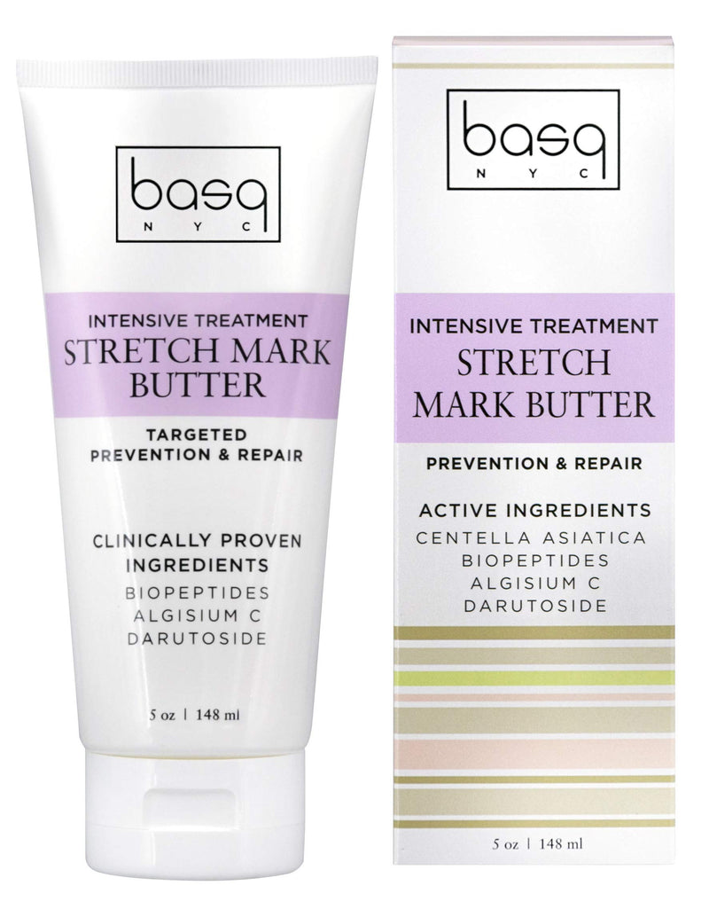 Basq NYC Intensive Treatment Stretch Mark Butter Tube- Treat Stretch Marks & Scars- Pregnancy Safe with Shea Butter - BeesActive Australia