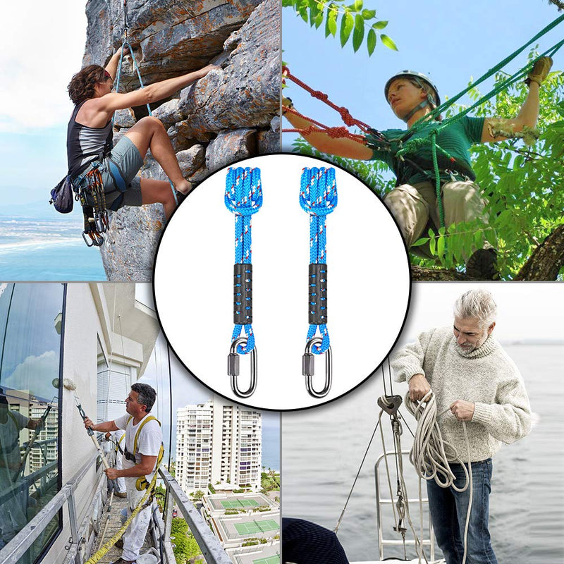 BeneLabel Poseidon Series Sewn Prusik Loops Ropes, Safety, 19", Diameter 2/5", 2 Pack, Blue - BeesActive Australia