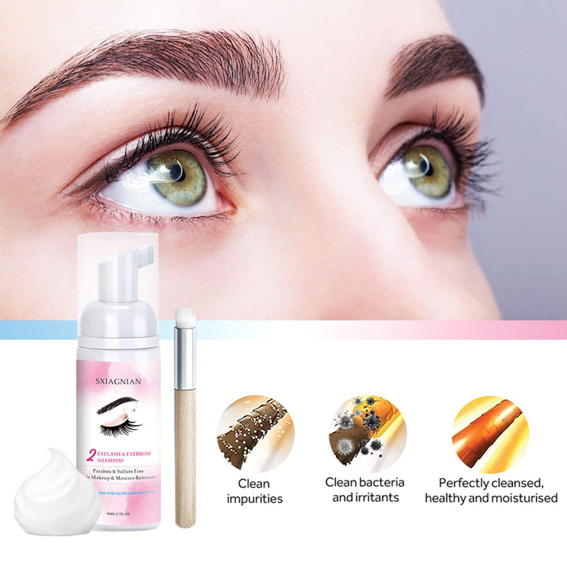 Eyelash Extension Cleanser, Eyelash Extension Eyelid Foam Cleanser Mascara Foam Shampoo Gentle Formula for Sensitive people/Paraben & Sulfate Free/Remove Eye Makeup & Oil & Dust/For Salon and Home Use - BeesActive Australia