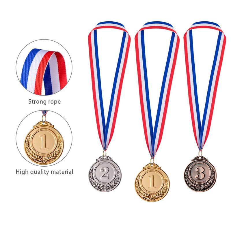 Favide 24 Pieces Gold Silver Bronze Award Medals-Winner Medals Gold Silver Bronze Prizes for Competitions, Party,Olympic Style, 2 Inches - BeesActive Australia