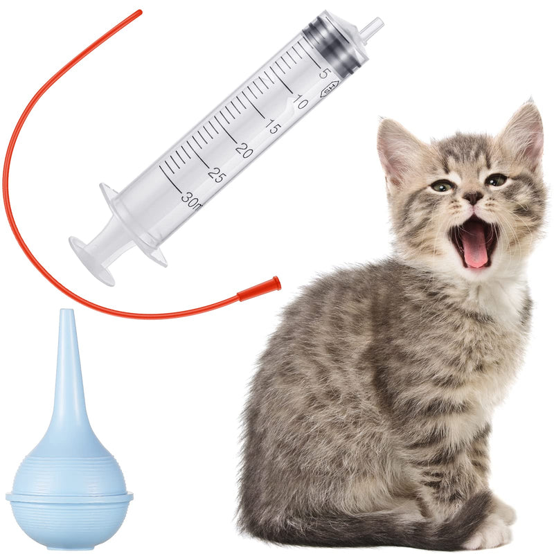 7 Pack Tube Feeding Kit for Puppies Puppy Feeding Tube Includes 3 Pack 8 FR Red Feeding Tubes, 3 Pack 10 ml 30 ml 60 ml Syringes, Bulb Syringe for Lamb Goat Puppy Whelping Kitten Measuring Watering - BeesActive Australia