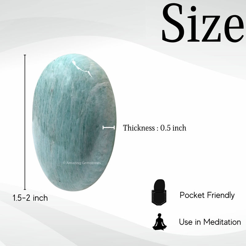 Amazonite Crystal Palm Stone Natural Healing Stone for Chakra Balancing Spritual Good Luck Amazonite - BeesActive Australia