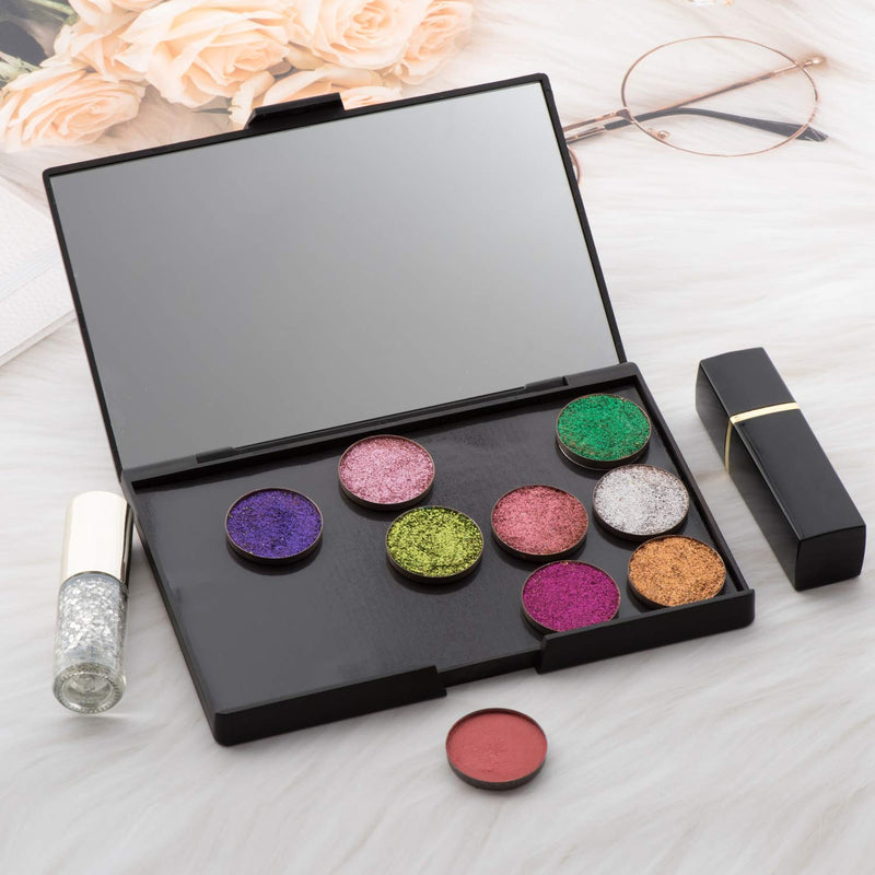 Allwon Empty Magnetic Plastic Eyeshadow Makeup Palette with 15Pcs Adhesive Empty Palette Metal Stickers for Eyeshadow Lipstick Blush Powder - BeesActive Australia