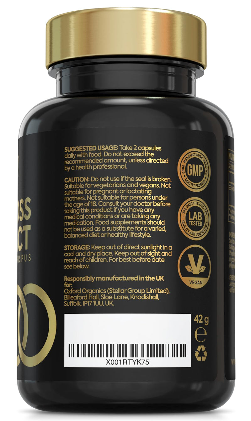 Advanced Sea Moss Capsules 2500mg | High Strength 4:1 Sea Moss Extract | 60 Vegan Capsules | Natural Iodine Supplement, Harvested & Made from Wild Seamoss (not Sea Moss Tablets) | Made in The UK - BeesActive Australia