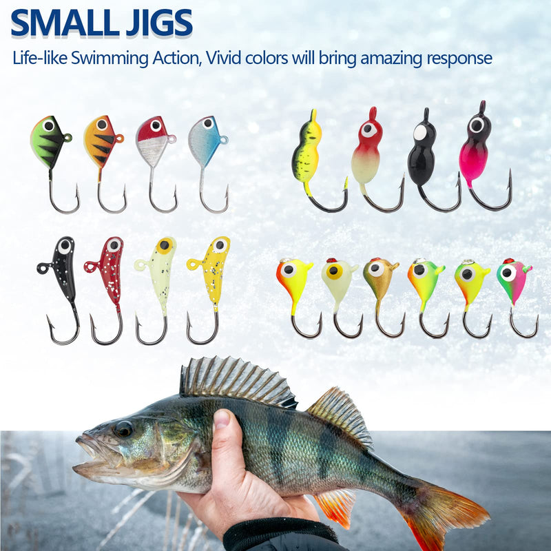 THKFISH Ice Fishing Lures Ice Fishing Jigs Ice Fishing Gear Hard Fishing Lures Ice Fishing Kit Crappie Panfish Jigs 26PCS, 8PCS, 9PCS, 40PCS A-26PCS - BeesActive Australia