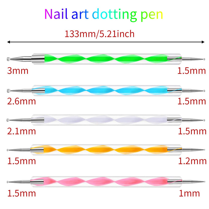 23 Pieces Nail Art Pens Kit Nail Art Painting Polish Design Tools Set, Includes 15 Pieces Nail Gel Brushes, 5 Pieces Nail Dotting Pens, 3 Pieces Drawing Pens - BeesActive Australia