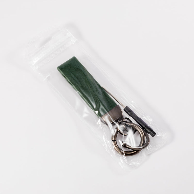 MING DI Genuine Leather Car Keychain,Leather Key Chain Holder, 360 Degree Rotatable, with Anti-Lost D-Ring Dark Green - BeesActive Australia