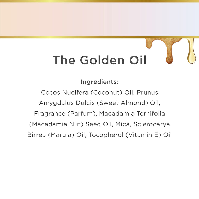 LALICIOUS Golden Oil - Shimmering Marula, Macadamia & Coconut Beauty Body Oil with Natural Mica (4 Ounces) - BeesActive Australia