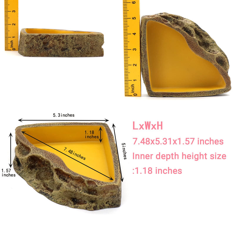 Reptile Feeder Resin Bowl Amphibian Reptile Bowl for Reptile Lizard Gecko Bearded Dragon Turtle - BeesActive Australia