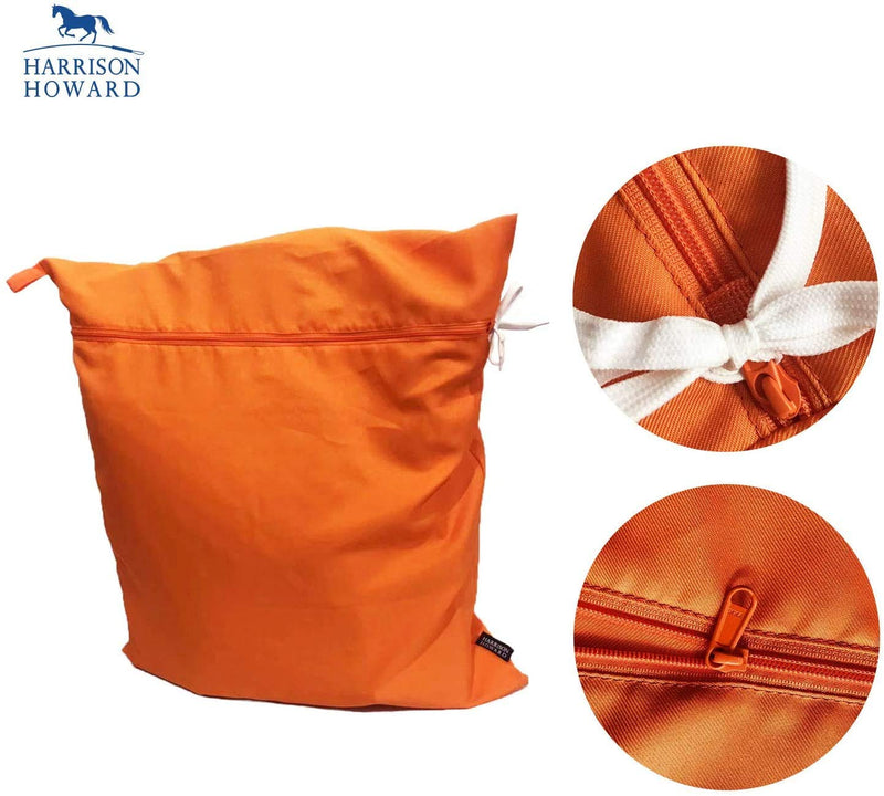 Harrison Howard Pet Washing Bag Dog Cat Horse Hair Laundry Bag for Rug Sheet Boots Pets Laundry Helper Jumbo 48L 78cm x 70cm Orange - BeesActive Australia