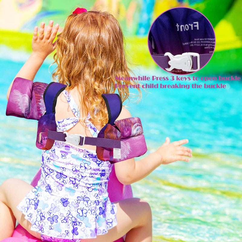 Elejolie Kid Swim Vest for Child Learn Swiming Training,Infant Safety Swim Aid Jacket for Toddler 2 3 4 5 6 Years Old ,Arm Wings for Baby 22-66lbs Mermaid - BeesActive Australia