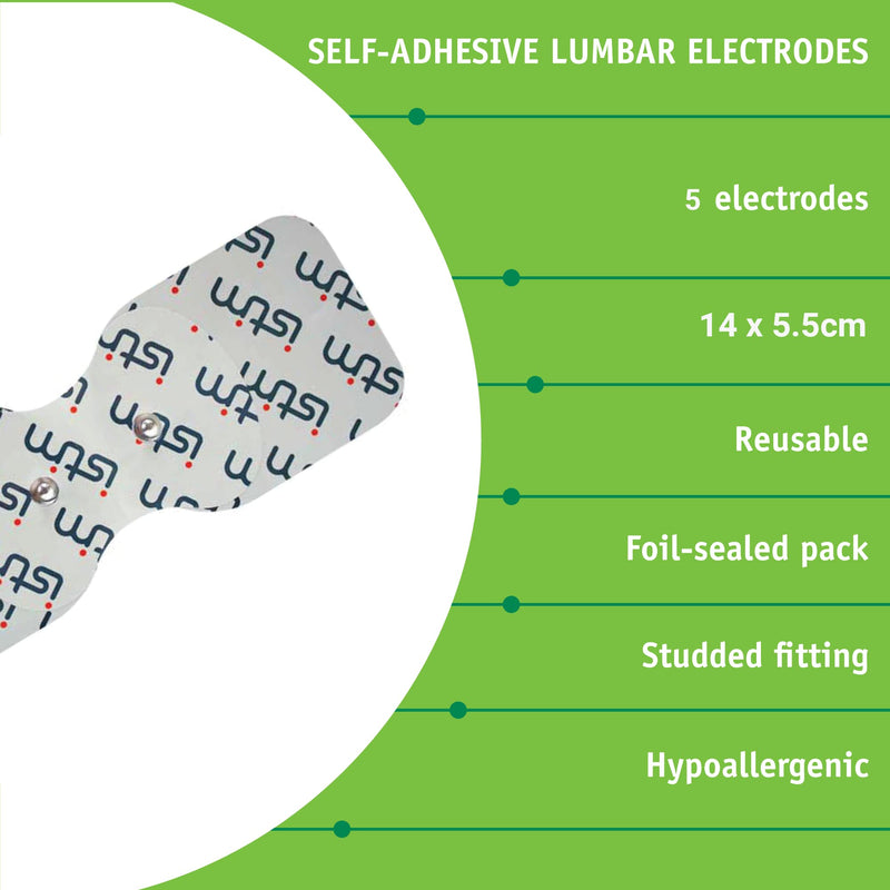 Premier Wireless TENS Self Adhesive Large Lumbar Back electrodes 21 x 8cm (5 Pack) 5 Pack - BeesActive Australia