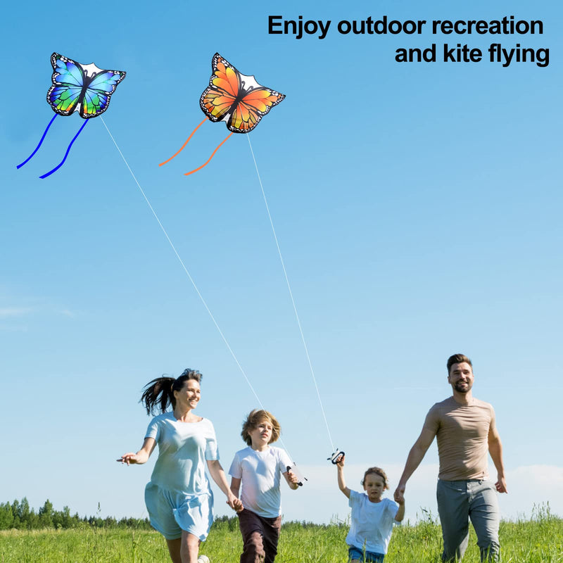 Nazano 2 Pack Kites for Kids Large Beautiful Butterfly Kite for Outdoor Games and Activities Single Line Kite with Flying Tools Yellow+blue - BeesActive Australia