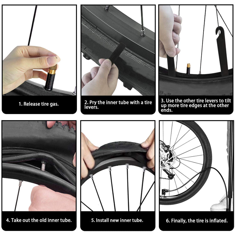 Listenman 2 Pack 18” x 1.75/1.95/2.125 Bike Inner Tube with Bike Tube Repair Tool Kits, 3 Tire Levers, 6 Self-Adhesive Round Patches, 1 Metal Rasp, Replacement Schrader Valve Bike Bicycle Inner Tubes - BeesActive Australia