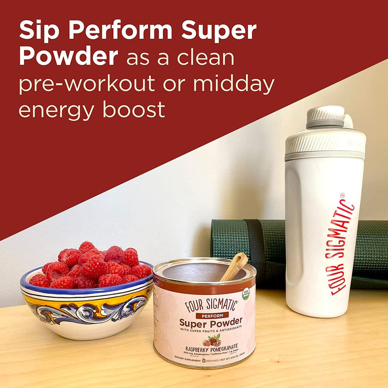 FOUR SIGMATIC Perform Super Powder with Super Fruits and Antioxidants Red Raspberry - Can Perform w/ Raspberry Pomegranate - BeesActive Australia