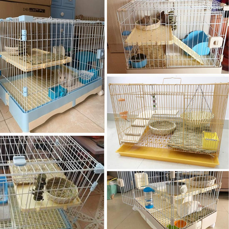 PINVNBY Grass Mat for Rabbit, Bunny Natural Straw Woven Bed, Small Animal Cages Hay Mat Sleeping Chewing, Nesting and Toys for Bunny Guinea Pig Hamster and Rat Bed Mat 6 Pcs - BeesActive Australia