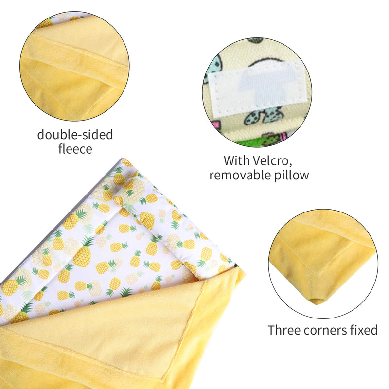 Reptile Sleeping Bag with Pillow and Blanket, Soft Warm Bearded Dragon Bed with Pineapple Pattern, Reptile Accessories for Bearded Dragon,Lizard,Leopard Gecko and Small Pet Animal - BeesActive Australia