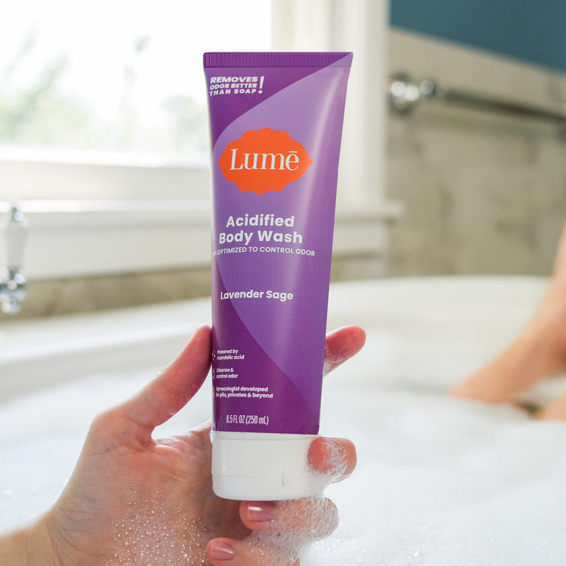 Lume Acidified Body Wash - 24 Hour Odor Control - Removes Odor Better than Soap - Moisturizing Formula - SLS Free, Paraben Free - Safe For Sensitive Skin - 8.5 ounce (Lavender Sage) 2 Pack - BeesActive Australia