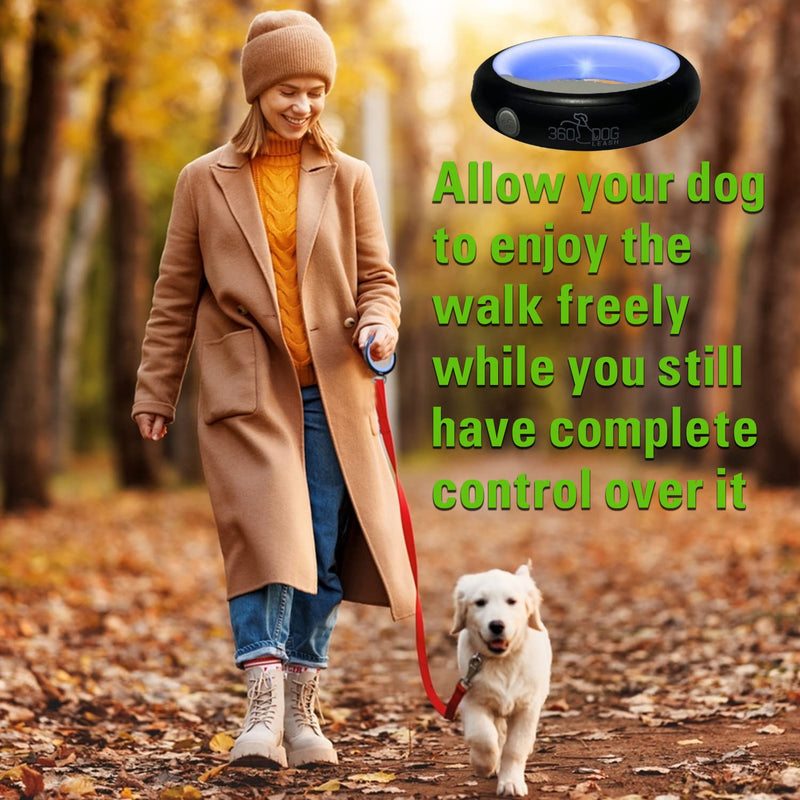 Non Retractable Leash with Flashlight, LED Light, Built-in Poop Bag Compartment –Walking Leash 360° Hands Free, Anti-Slip Handle for Small, Medium & Large Dogs – Tangle Free Heavy Duty Reflective BLACK - BeesActive Australia