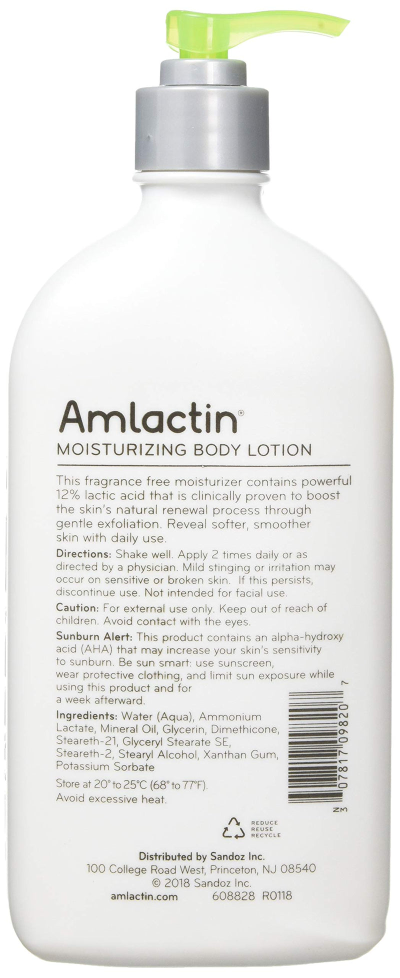 AmLactin 12 % Moisturizing Lotion - 567 g / 20 oz - BeesActive Australia