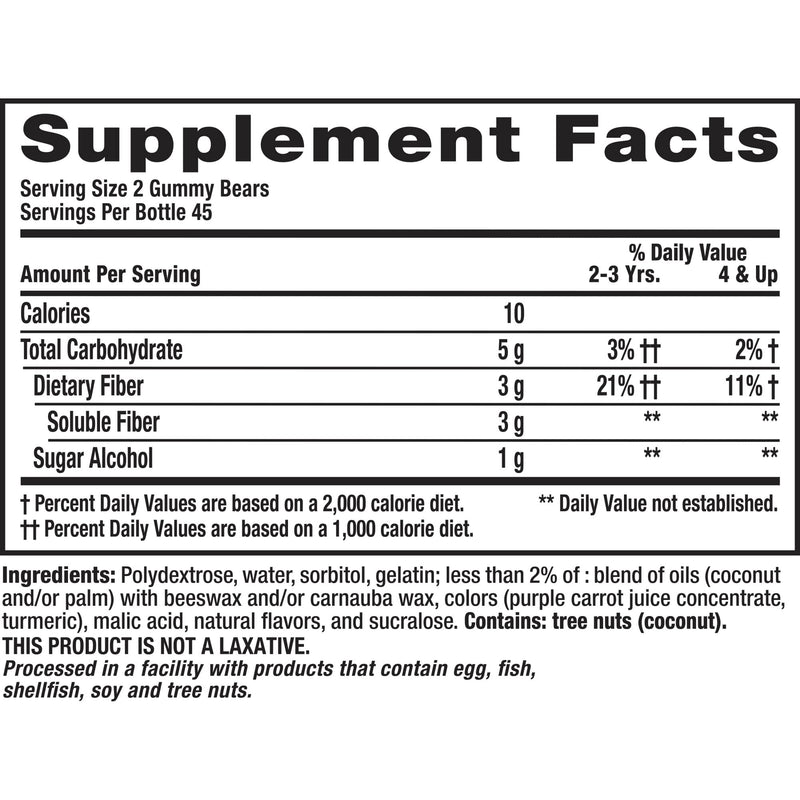 L'il Critters Kids Fiber Gummy Bears Supplement, 90 Count 90 Count (Pack of 1) - BeesActive Australia