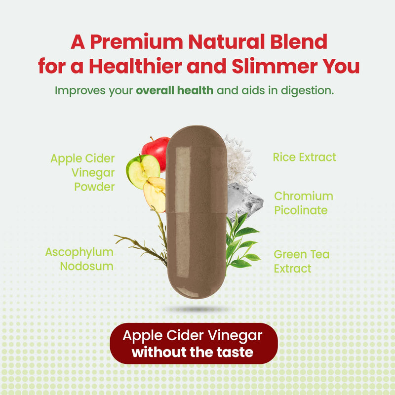 JeaKen - Apple Cider Vinegar with Seagreens and Green Tea, Apple Cider Vinegar Gummy and Apple Cider Vinegar Tablets Alternative, Supports Metabolism, Slimming, Energy and Detox, 1000mg, 120 Capsules 120 Count (Pack of 1) - BeesActive Australia