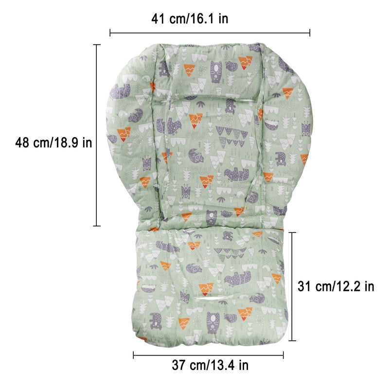 Baby High Chair Cushion, Thick Pad for Wooden High Chair, Baby Dining Chair Liner Mat(Green Forest) Green Forest - BeesActive Australia