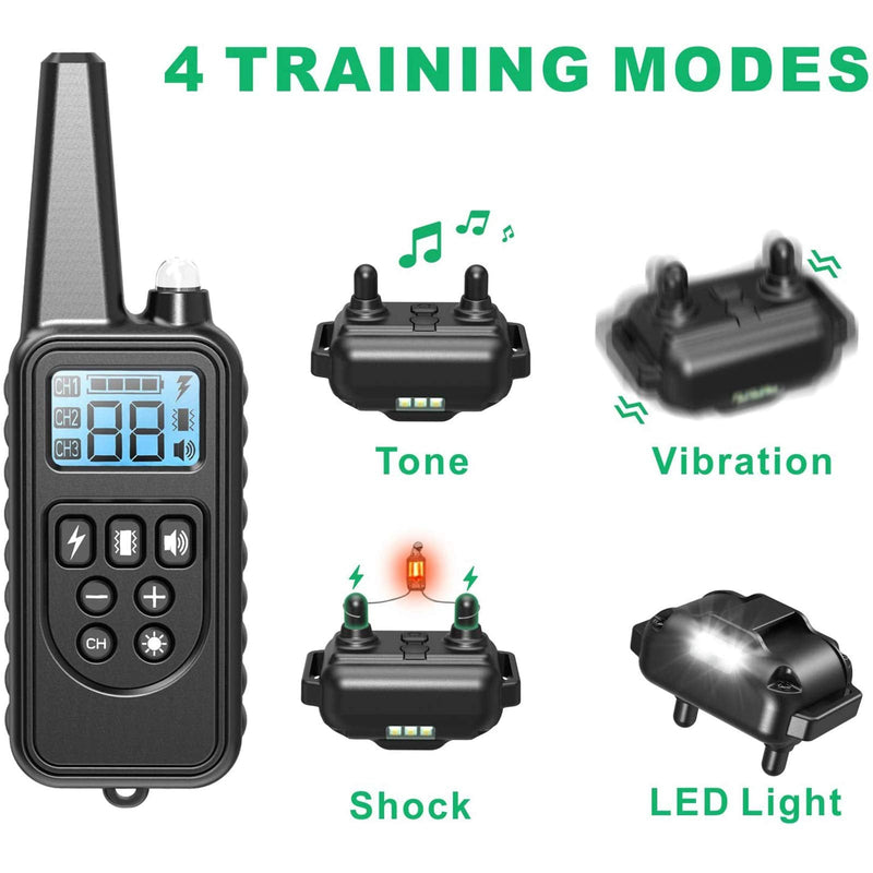FunniPets Dog Training Collar, 2600ft Range Dog Shock Collar with Remote Waterproof Electronic Dog Collar with LED Light for Small Medium and Large Dogs (Only 1 Receiver Included) - BeesActive Australia