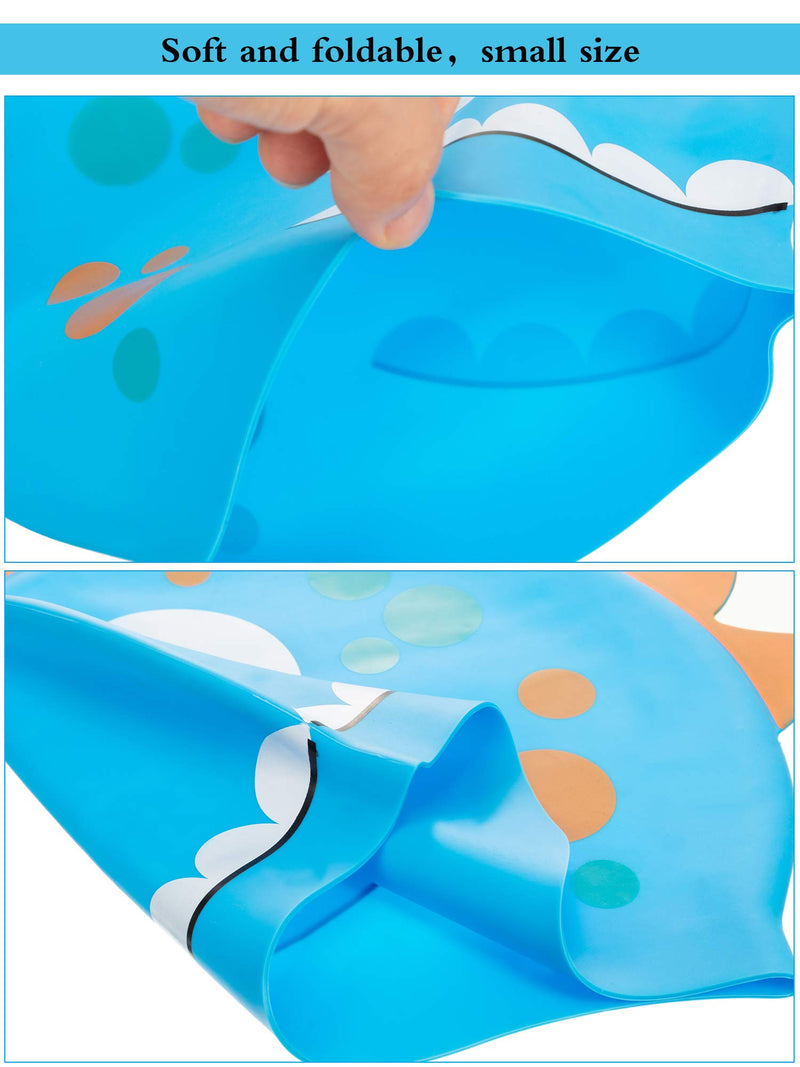 [AUSTRALIA] - Kids Swim Goggles Kids Swim Cap Set, Kids Swimming Goggles Wide Vision Swim Glasses Silicone Fun Swim Caps Waterproof Swimming Hats for Children Boys and Girls Blue 