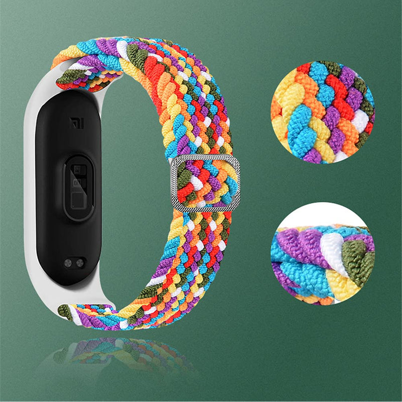 Braided Solo Loop Strap Compatible for Xiaomi Mi Band 6 5 4 3, Adjustable Nylon Elastic Sport Replacement Wristband for Xiaomi Band Mi Band 6, Mi Band 5, Mi Band 4, Mi Band 3 Black - BeesActive Australia