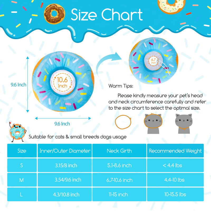 Cat Cone Collar Soft, Nobleza Adjustable Cute Donut Pet Recovery Collar for Wound Healing, Comfy Alternative Elizabethan Collar Medical Neck Pillow After Surgery Medium - BeesActive Australia