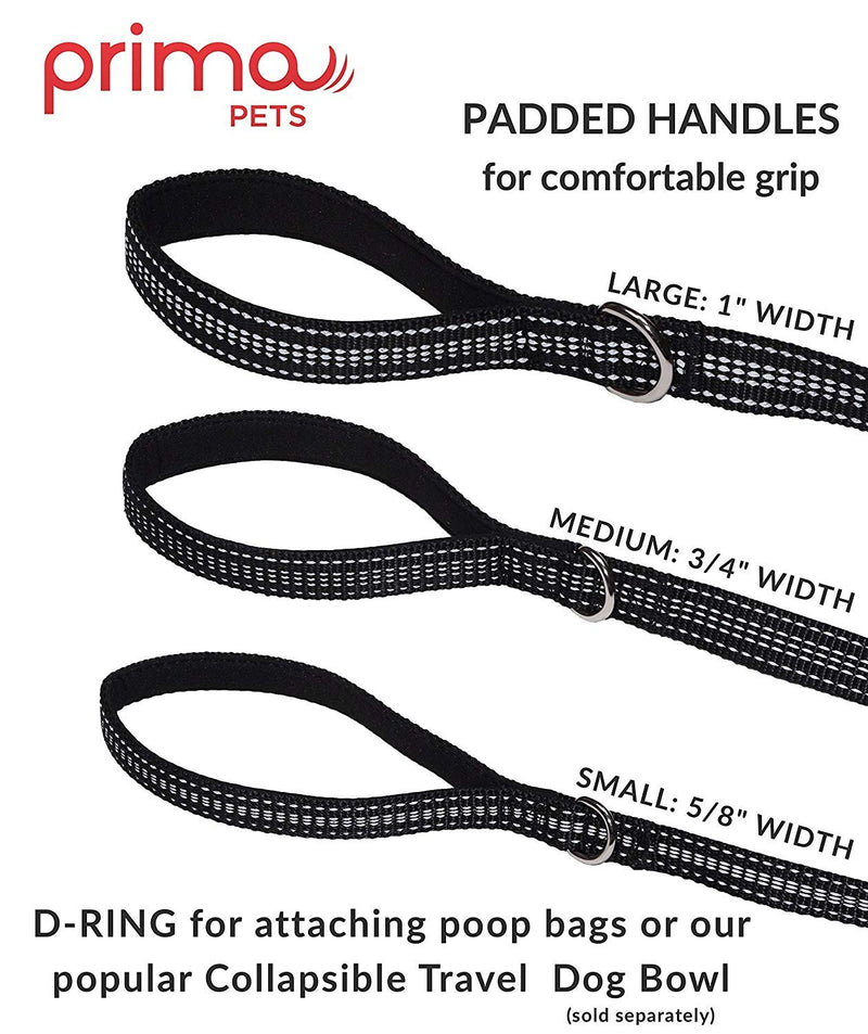 Prima Pets Premium Reflective Double Dog Leash - Adjustable Coupler - 2 Padded Handles- Great for Walking 2 Dogs/Dual Dogs - Tangle Free MEDIUM - 3/4" Width 6 Feet BLACK - BeesActive Australia