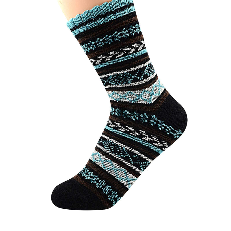 Mens Warm Wool Socks Soft Cozy Socks for Fall Winter Sports Socks Cashmere Athletic Crew Socks for Men 01 (5/Diamond)(size 6-9) - BeesActive Australia
