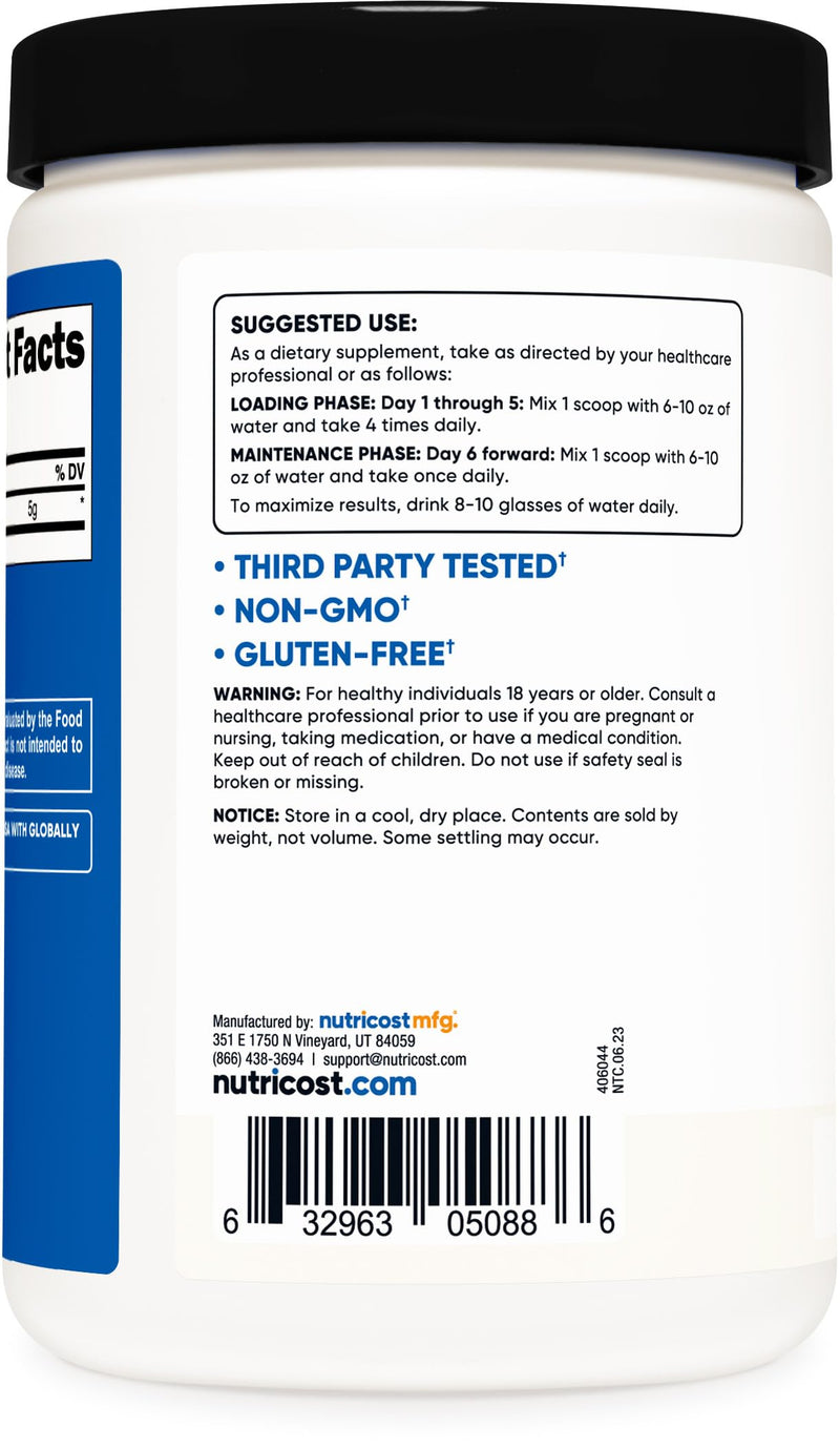 Nutricost Creatine Monohydrate Micronized Powder 500G, 5000mg Per Serv (5g) - Micronized Creatine Monohydrate, 100 Servings 1.11 Pound (Pack of 1) - BeesActive Australia