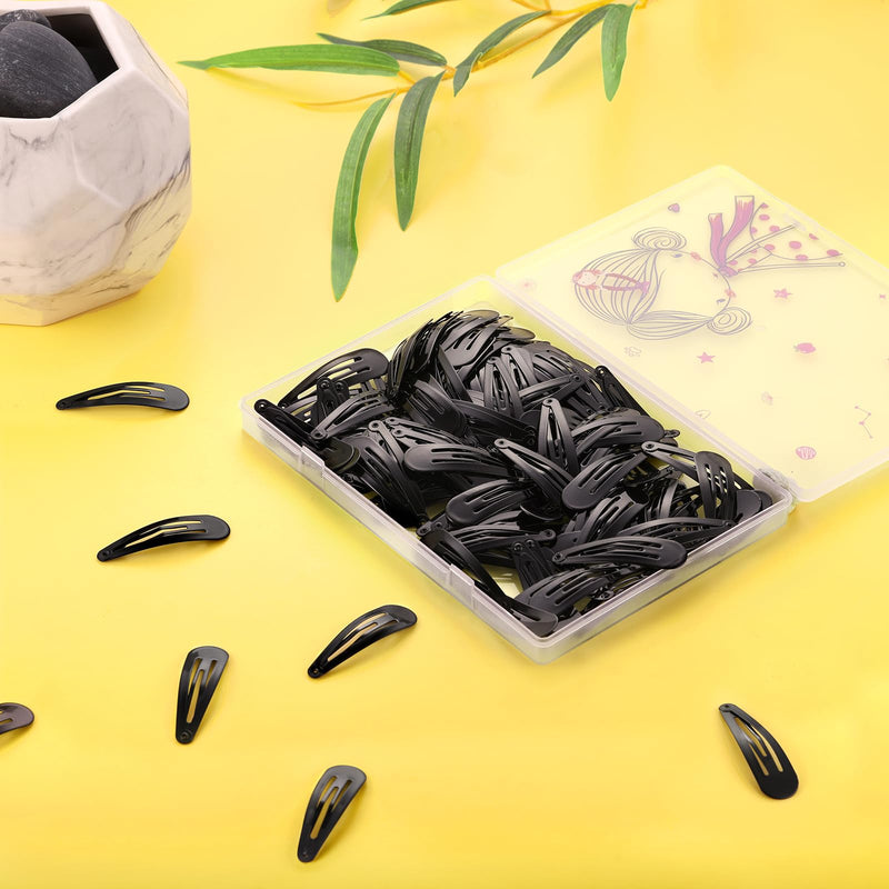 Hair Clips, 120 Pack Black Barrettes Women Metal Snap Hair Clips, Funtopia 2 Inch No Slip Metal Barrettes for Girls Kids Teens Women 2.Black - BeesActive Australia