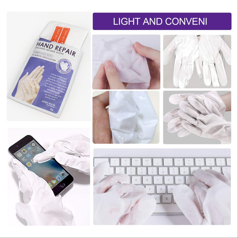 3 Pack Moisturizing Hand Mask Gloves, Hand Skin Repair Renew Mask, Hand Peeling Mask for Dry Hands, Repair Rough Skin for Women & Men (Milk) (lavender) lavender - BeesActive Australia