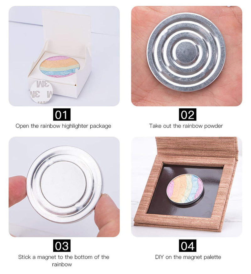 FantasyDay Pro 6 Colors 3D Baked Rainbow Highlighter Eyeshadow Makeup Palette Cosmetic Blusher Shimmer Powder Contouring Kit Unicorn Blush #2 - BeesActive Australia