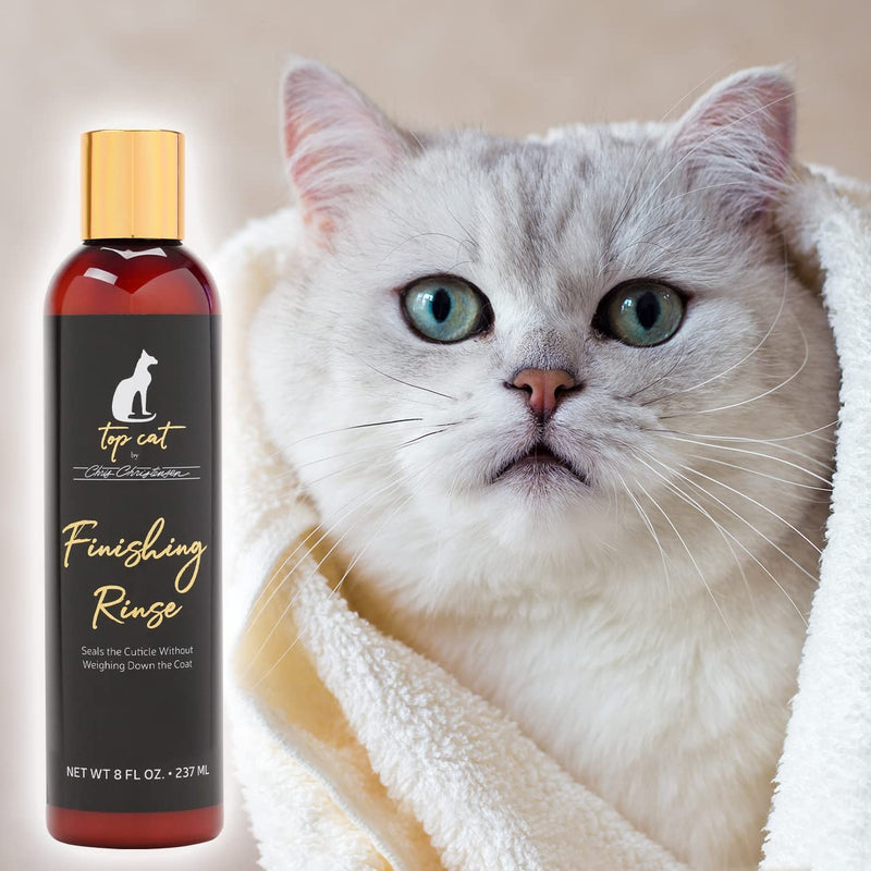 Chris Christensen Top Cat Finishing Rinse for Cats, Groom Like a Professional, Seals The Cuticle, Doesn't Weigh Down Coat, Made in USA, 8 oz - BeesActive Australia