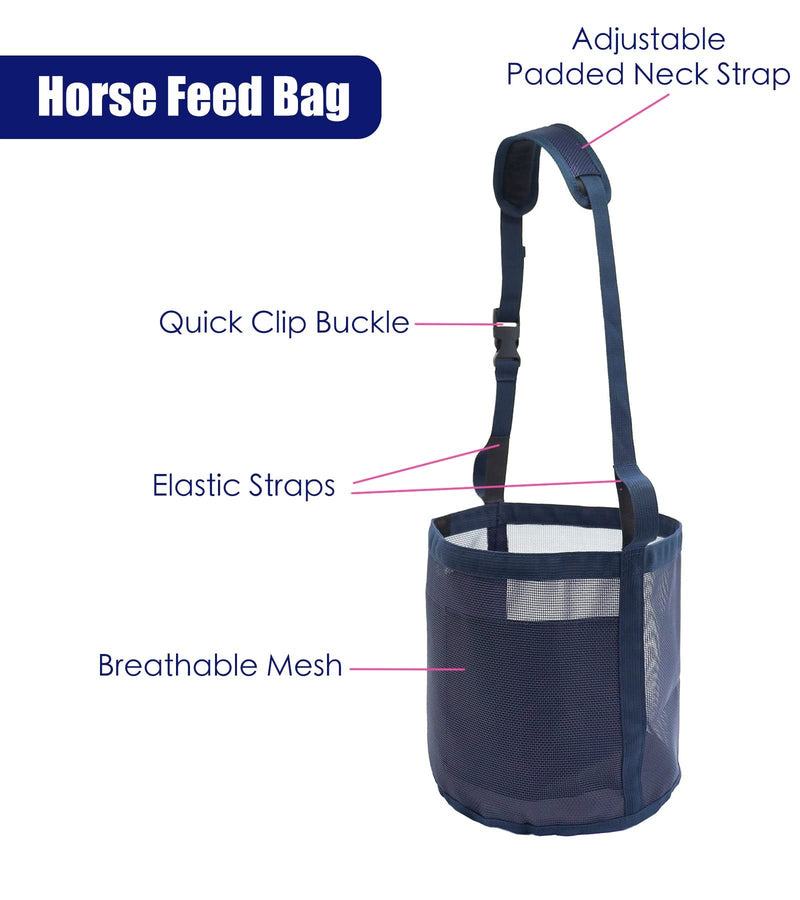 Gydoty Horse Feed Bag Horse Feed Bucket blue - BeesActive Australia