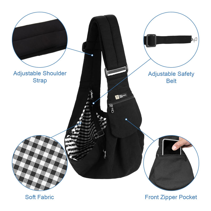 Pet Sling Carrier, Small Dogs and Cats Carrier Sling, Hand Free Adjustable Small Pets Shoulder Bag for Traveling, Outdoor (Pets Weight: 5-17LB) - BeesActive Australia